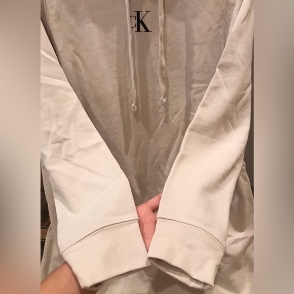 Calvin Klein Beige Hoodie Cotton Mini Dress (Size L) - Picture 11 of 12